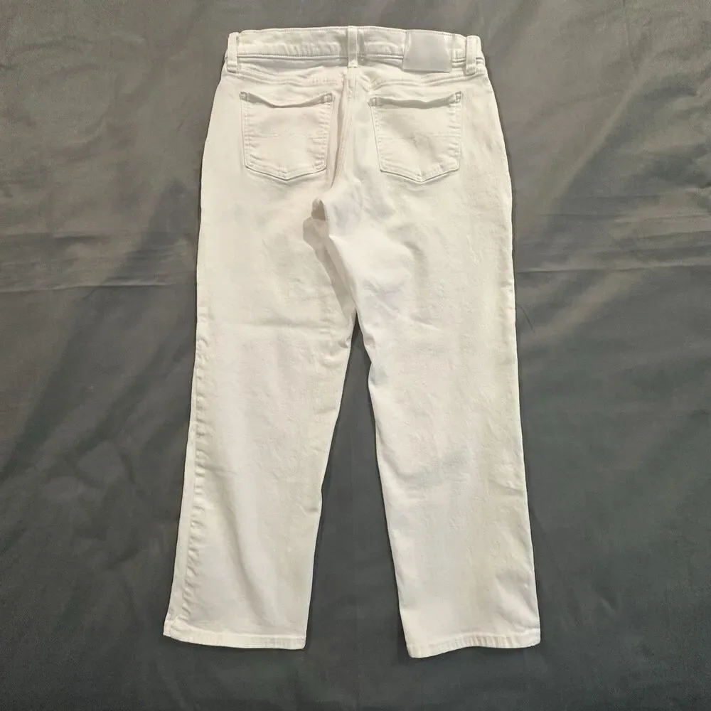 Lucky Brand Jeans Sweet Mid Rise Crop Straight Leg Stretch Womens 8x29 White - Picture 11 of 12